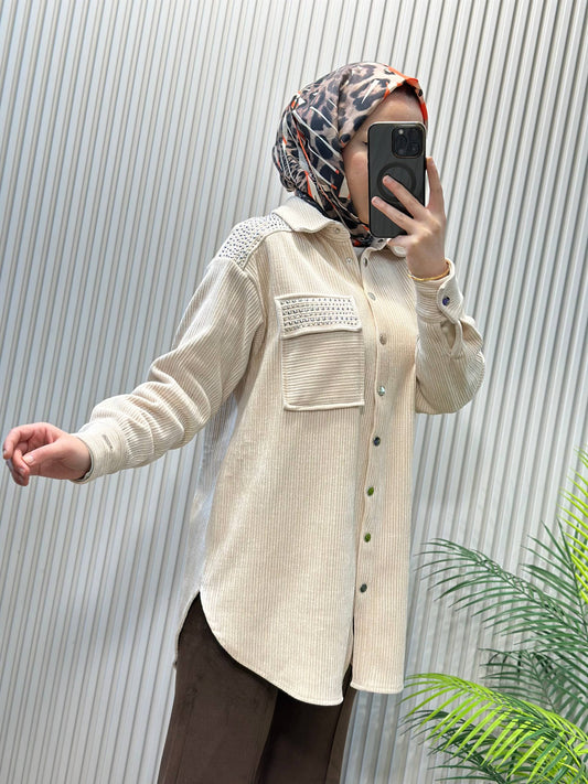 MoodBasic Kadife Gömlek