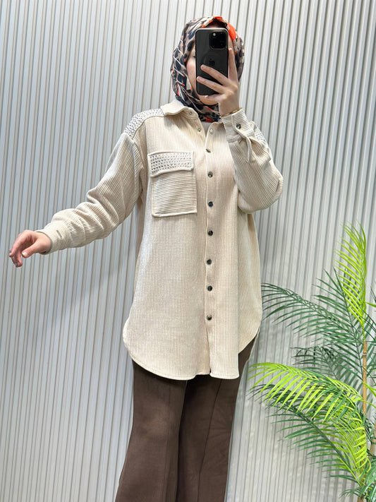 MoodBasic Kadife Gömlek