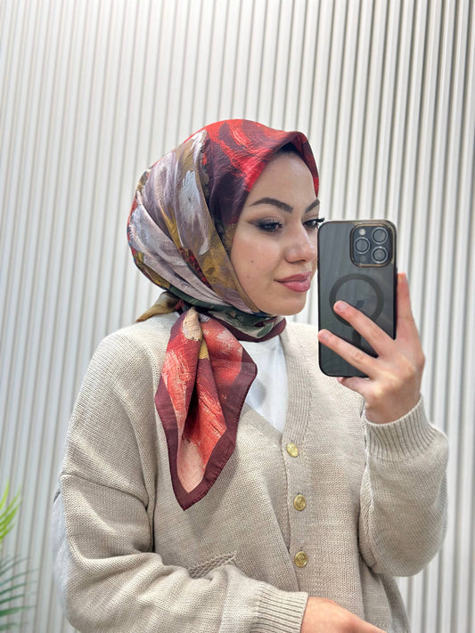 Bone Sera Şehri naturel desenli eşarp