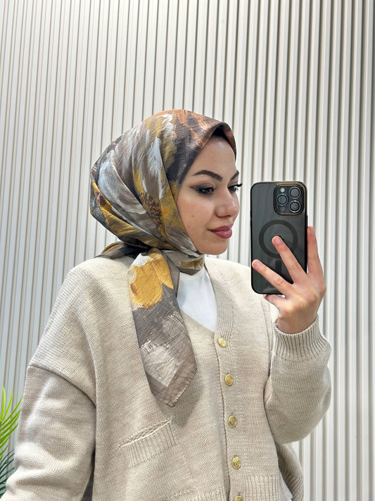 Bone Sera Şehri naturel desenli eşarp